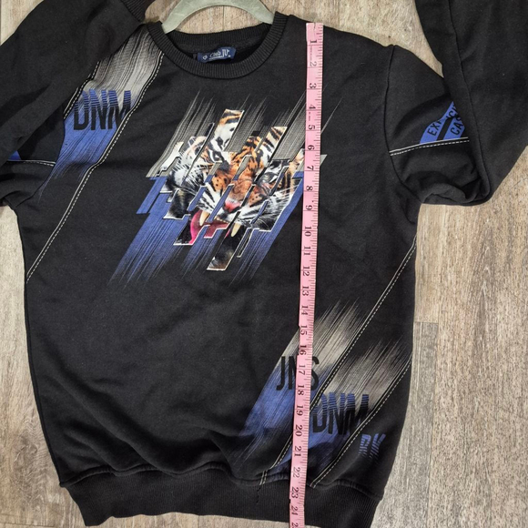 Men's Club JU Black & Blue Tiger Graphic Sweatshirt‎ M - Picture 6 of 7
